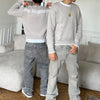 Grau Langarm Pullover Dollar